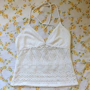 Ralph Lauren Halter Tie Crochet Tankini